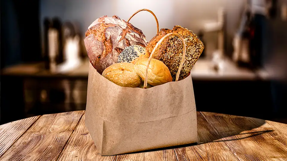 Verpacktes Brot für den Versand